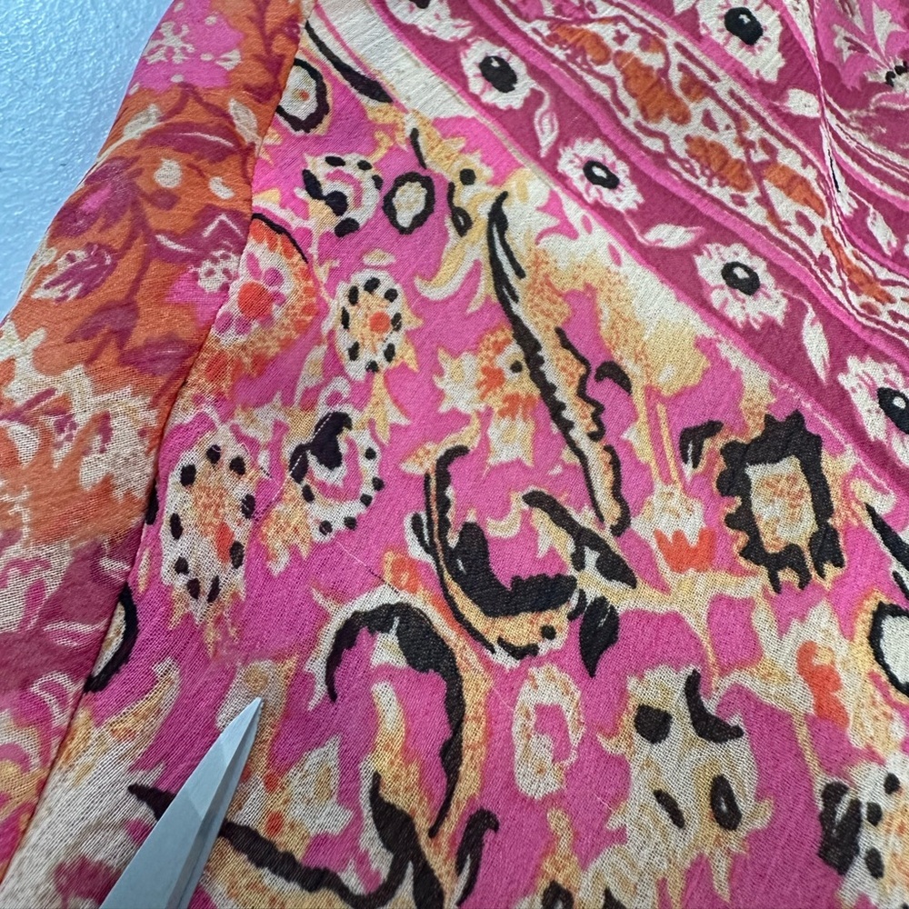 Napa Valley Paisley Midi Skirt Pink Orange Vintage Y2K Whimsical Fae Fairy Sz 12 - Picture 11 of 11